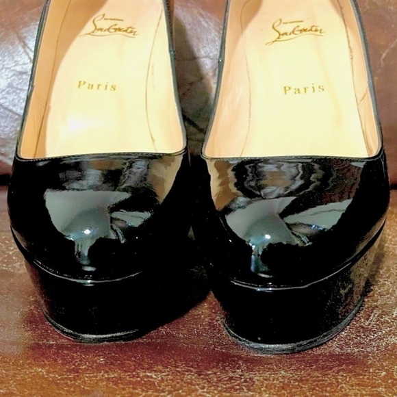 Christian Louboutin Bianca pumps 120mm 1” platform black patent leather EU36.5 - Picture 6 of 13